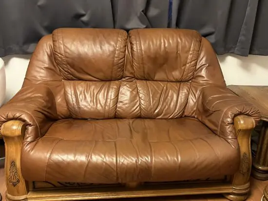 Real leather 2 seater sofa
