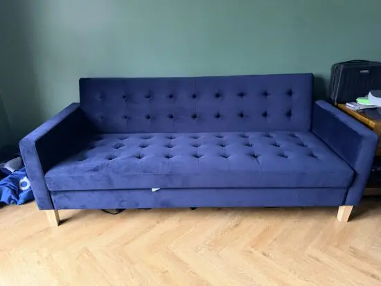 Dunelm Navy velvet sofa bed