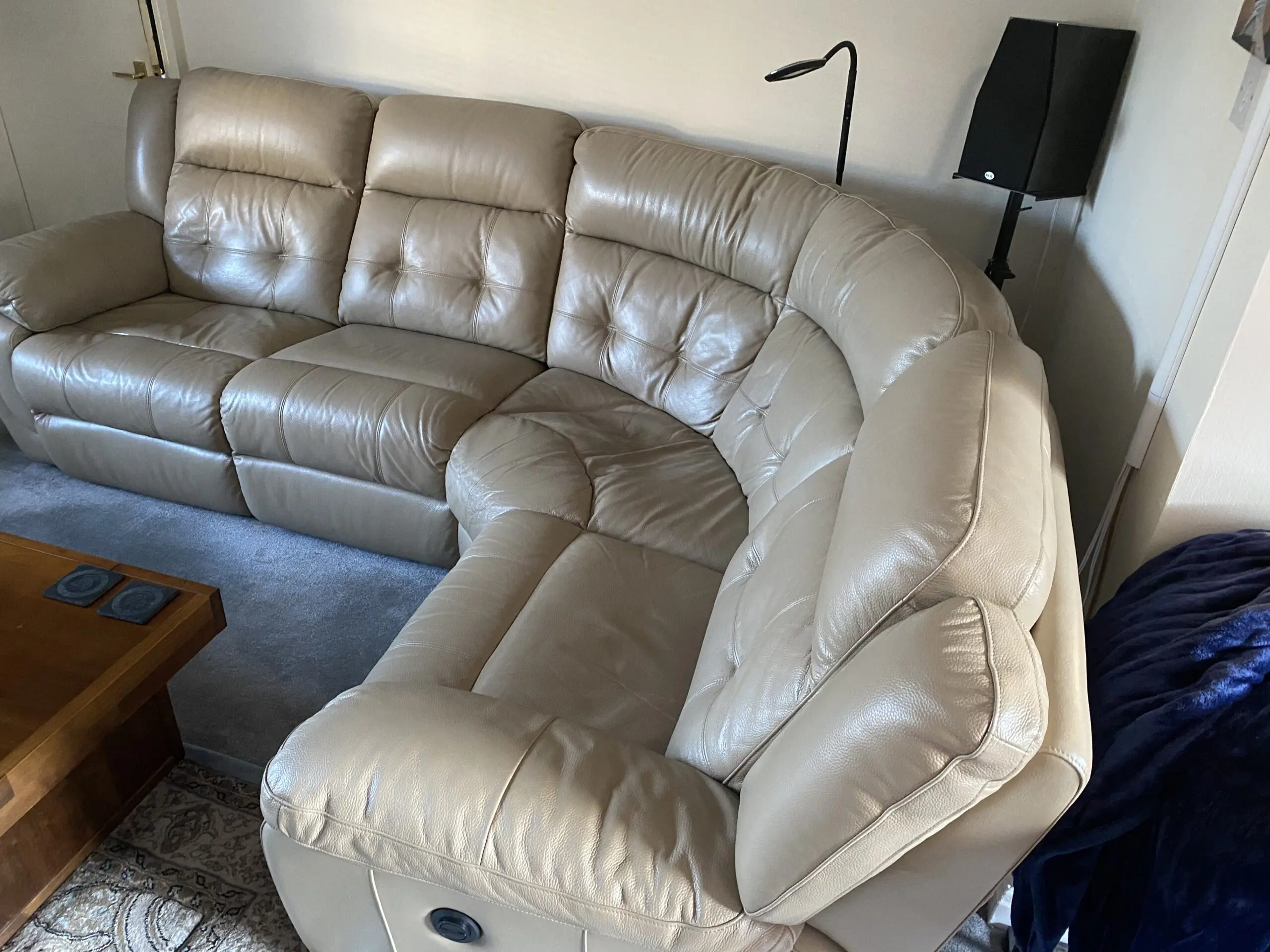 La Z Boy Leather electric recliner corner sofa with storage from SCS