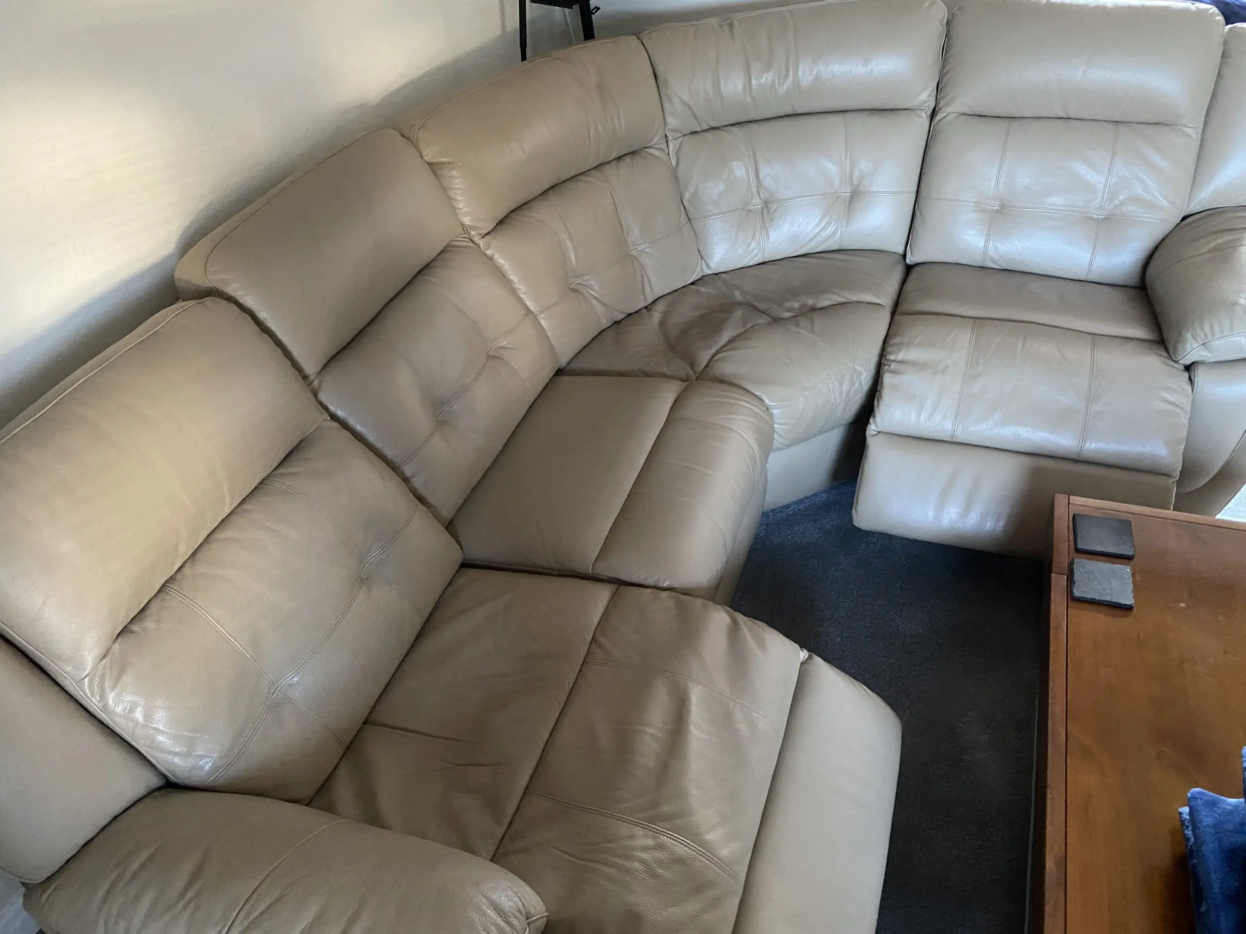 La Z Boy Leather electric recliner corner sofa with storage from SCS