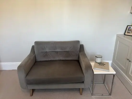 Barker & Stonehouse Grey Velvet Snuggler Sofa