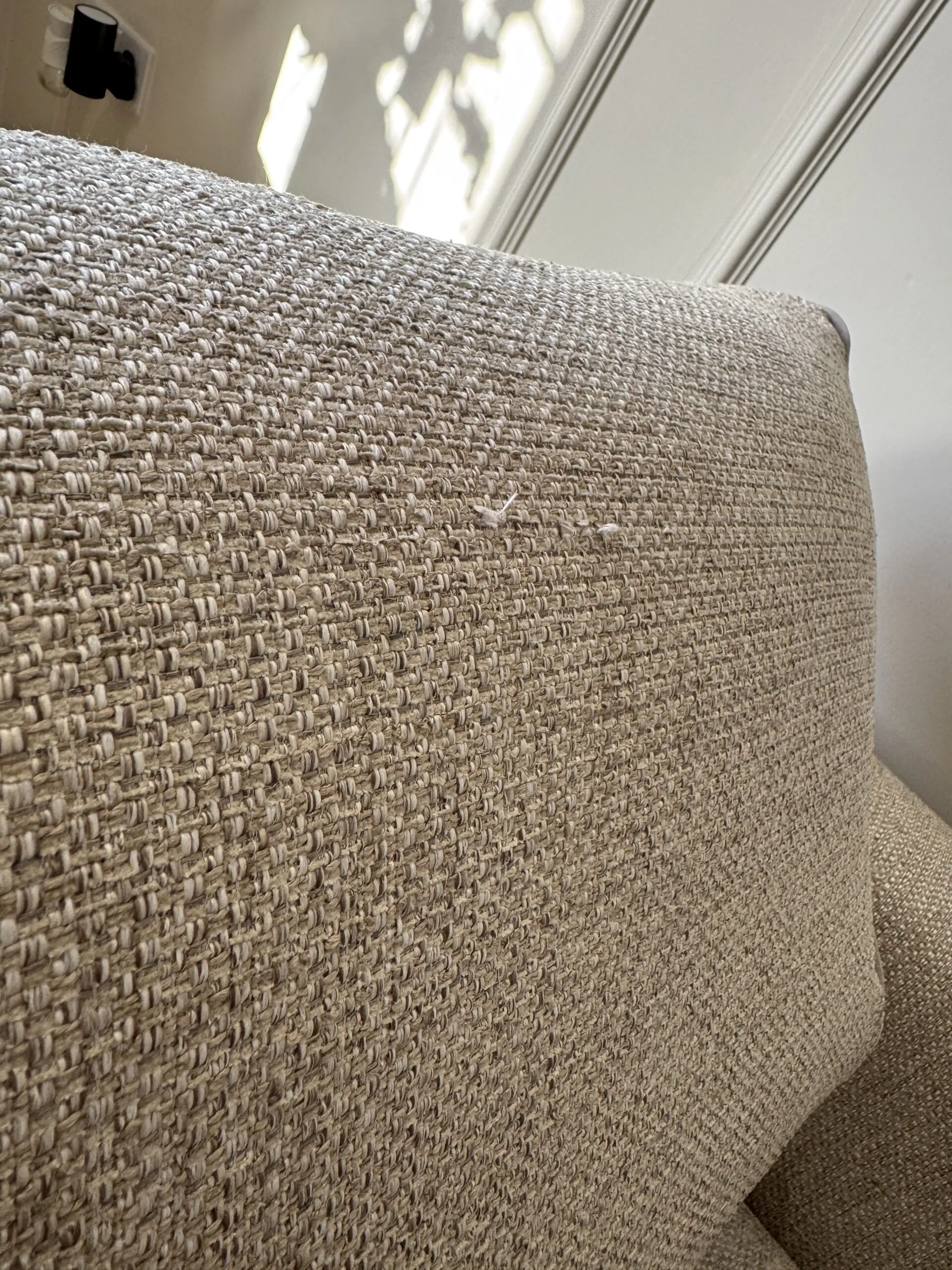 Sofology Sterling 3-Seater + Armchair + Storage Footstool Set – Chunky Woven Stone/Olive **12 months old**