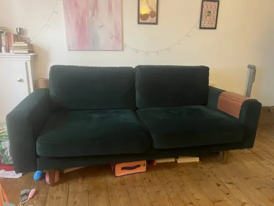 Snug Emerald Green velvet sofa