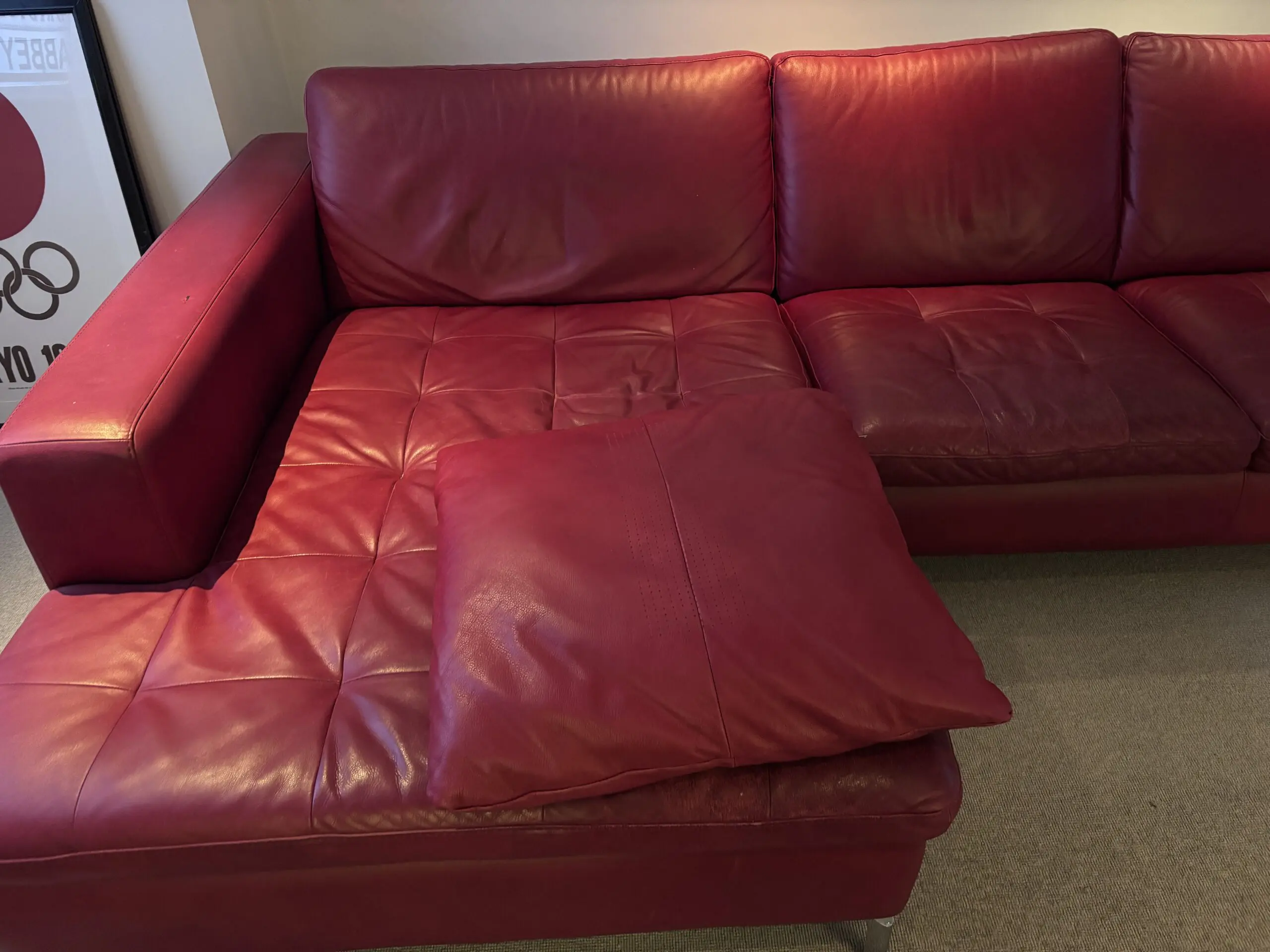 Contemporary Natuzzi Leather Sofa