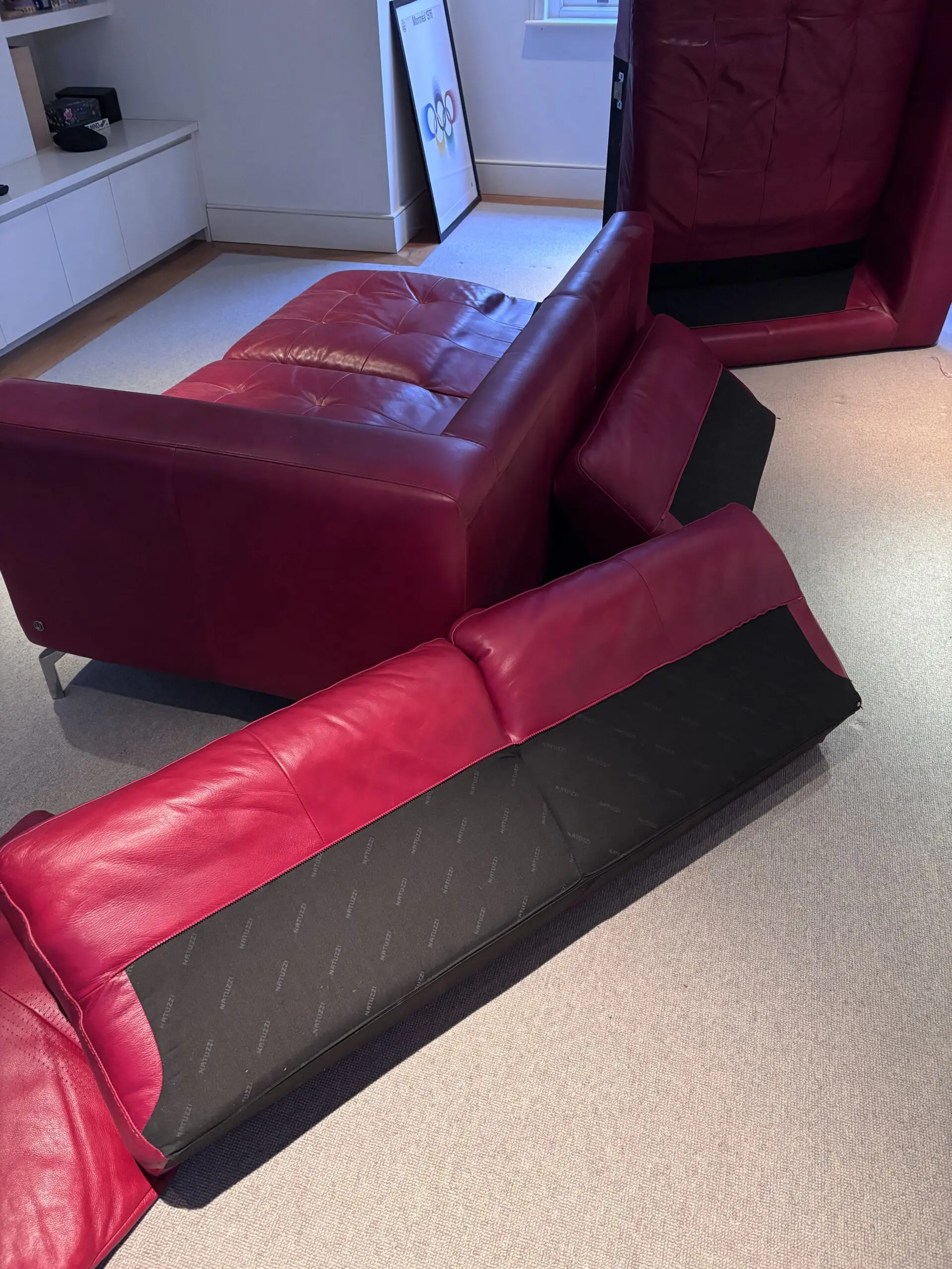 Contemporary Natuzzi Leather Sofa