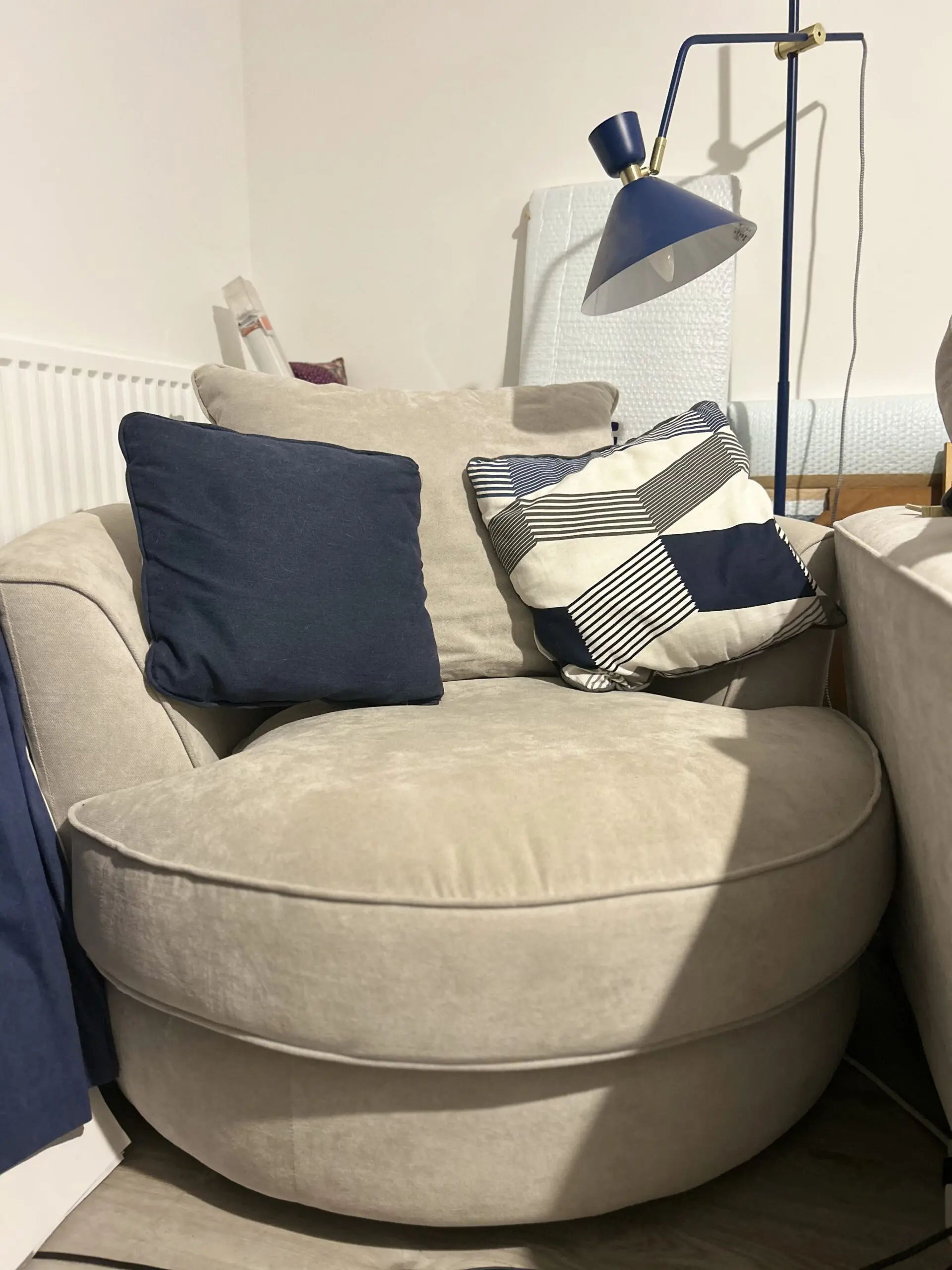 Furniture Village Grey Legend Classic Back Fabric Sofa