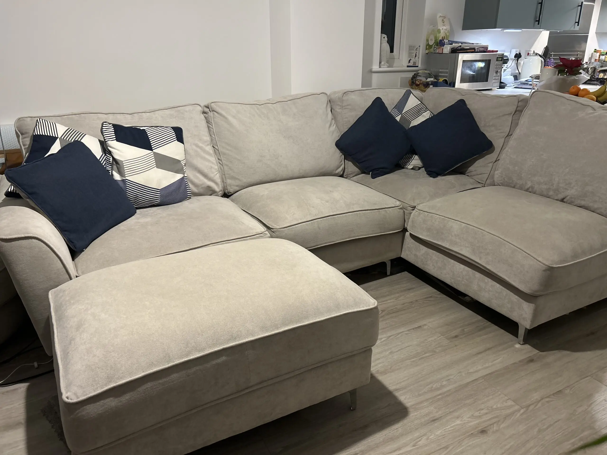 Furniture Village Grey Legend Classic Back Fabric Sofa