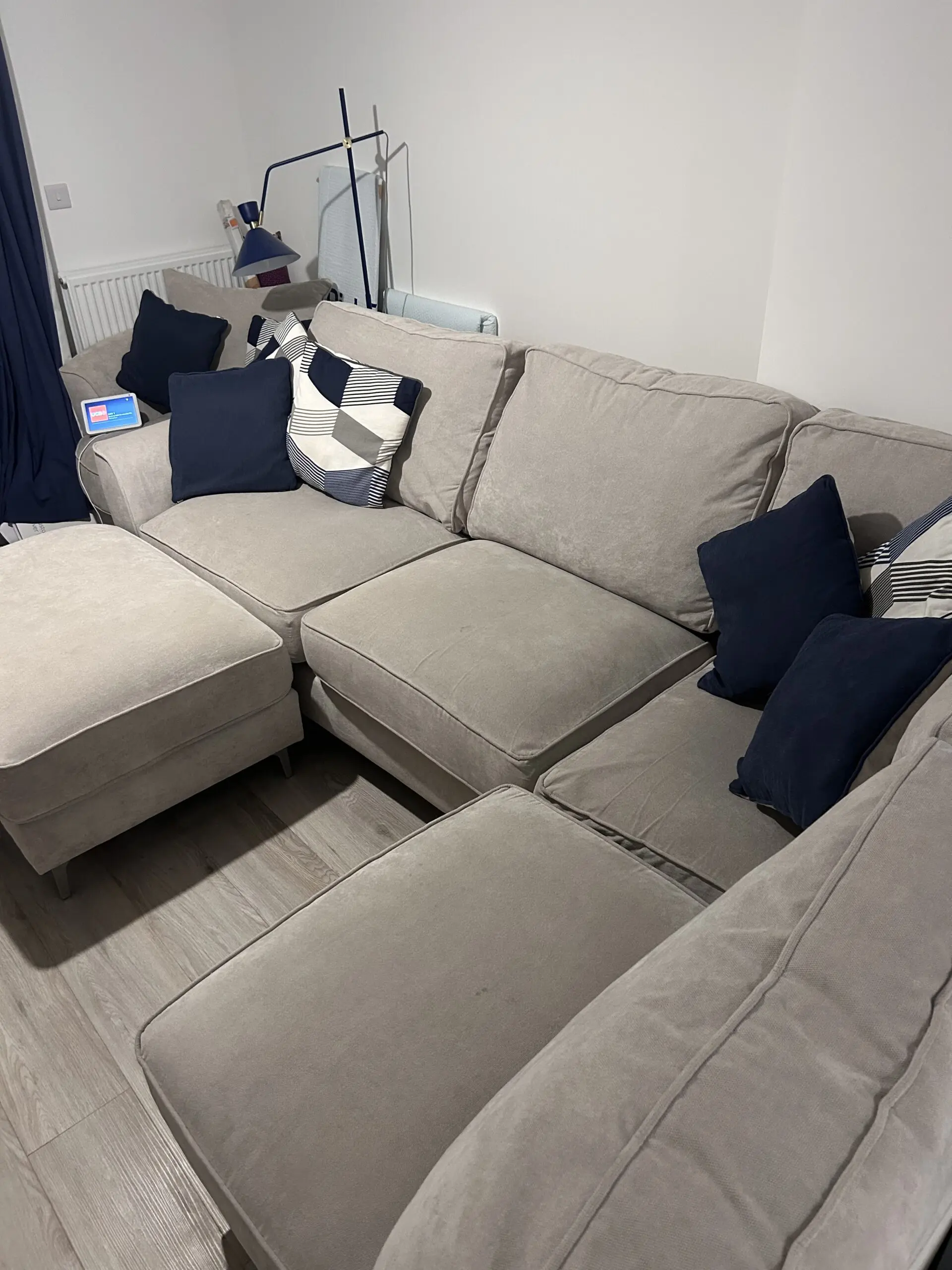 Furniture Village Grey Legend Classic Back Fabric Sofa