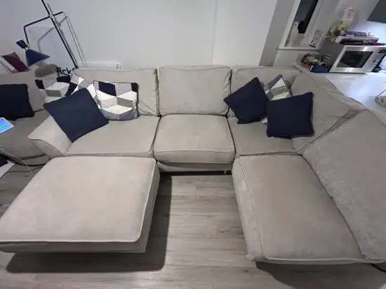 Furniture Village Grey Legend Classic Back Fabric Sofa