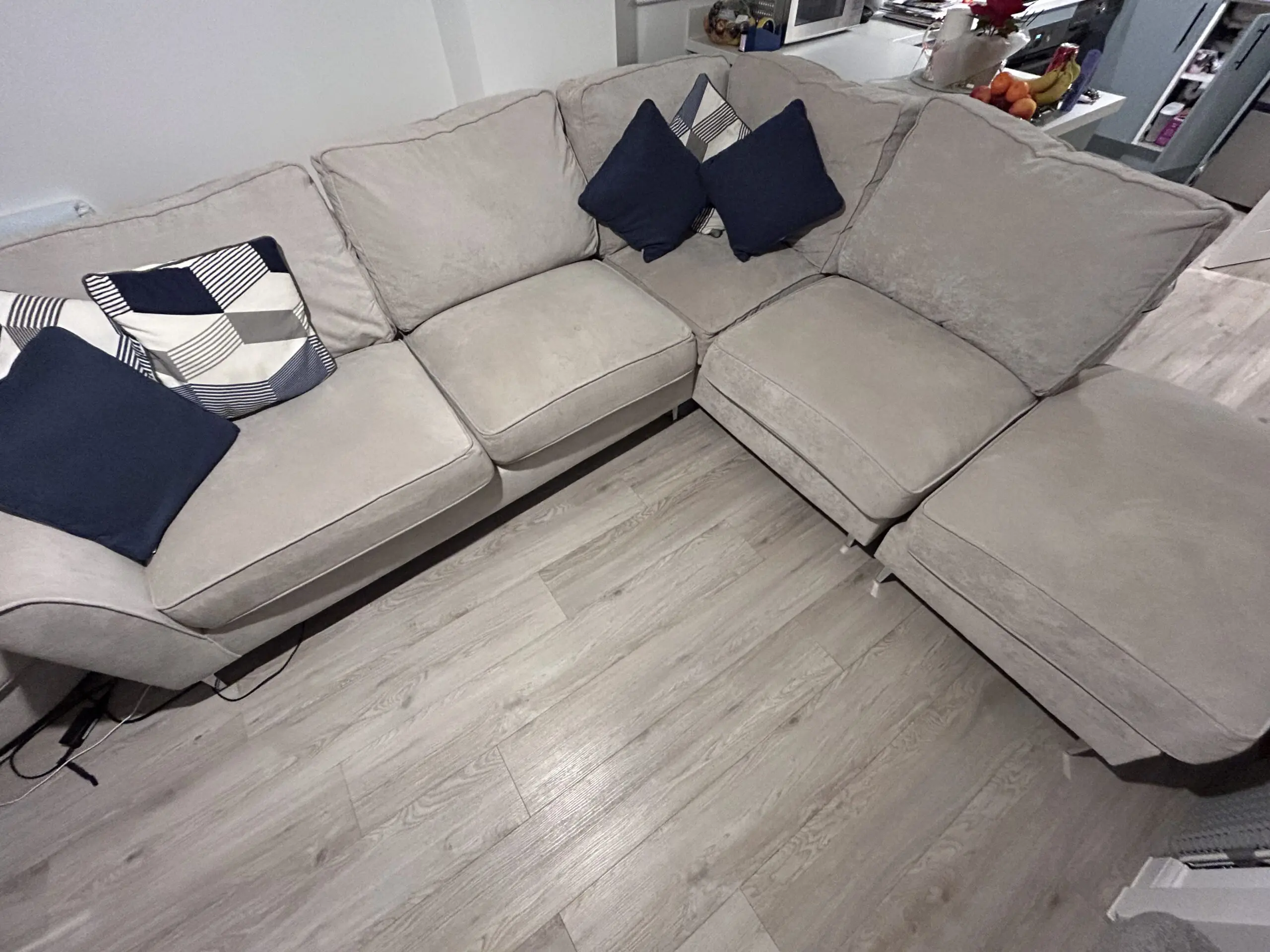 Furniture Village Grey Legend Classic Back Fabric Sofa