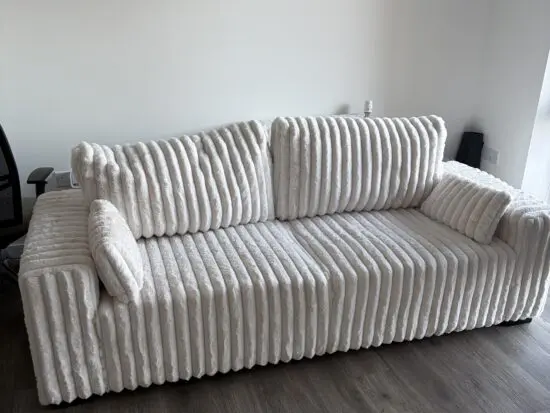 Wayfair White Jumbo Cord Upholstered Sofa