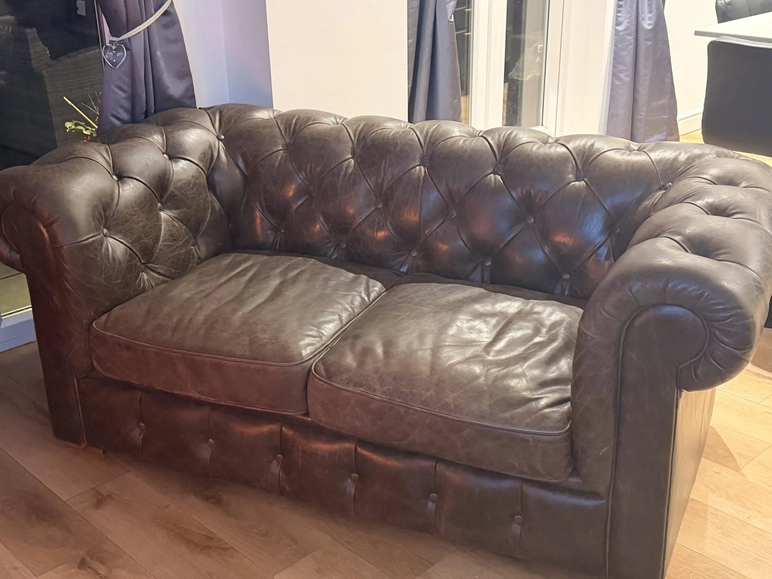DFS Heritage leather Chesterfield Sofa set