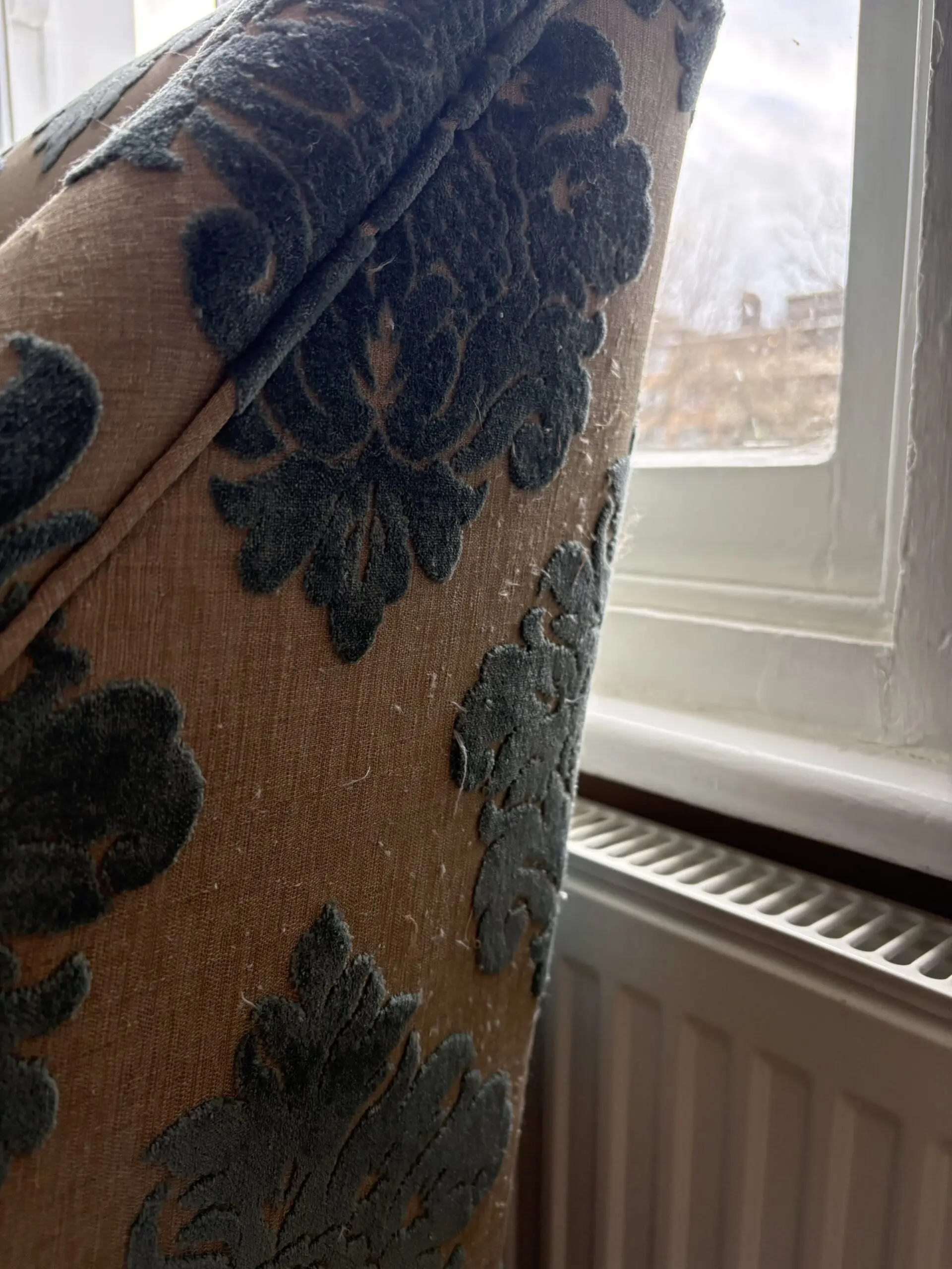 Vintage Reupholstered Loveseat / Small Two-Seater Sofa – Velvet Upholstery