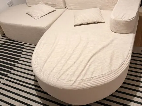 Boneless L shaped 4 seater sofa