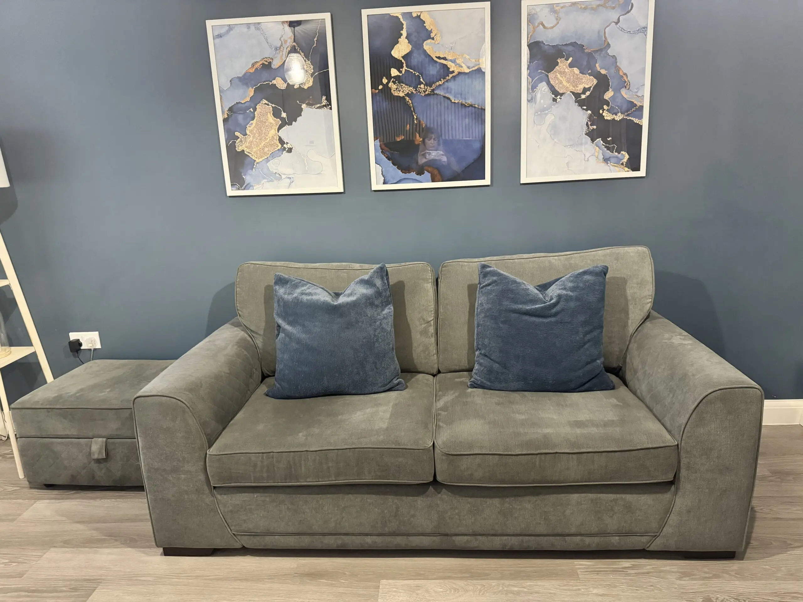 DFS DFS Grey orka sofa, chair and footstool