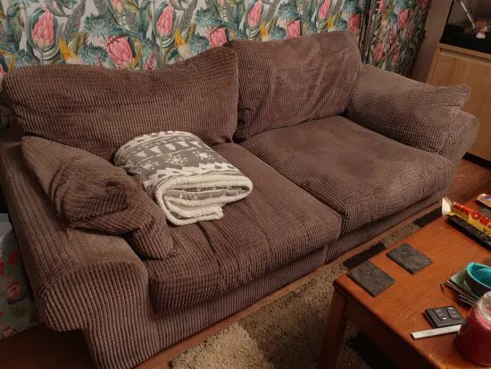 Grey 2 seater sofa and snuggle chair