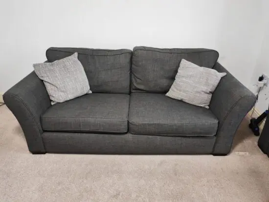DFS Sophia 3 Seater Sofa - RRP £900 Formal Back Upholstered Sofa - Colour Steel