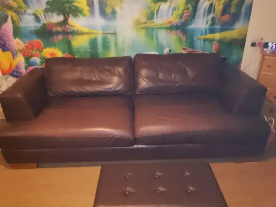 Lovely comfy leather sofa from marks and spencers