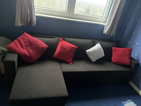 Corner Black Sofa Bed with Storage – Sleeps 2