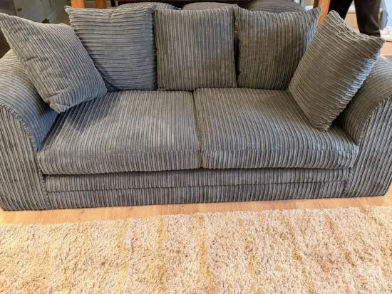 Luxor Grey Fabric 3 Seater Sofa | Jumbo Cord Scatter Back Settee (Grey, 3 Seater)