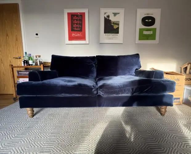 Sofa.com Isla 2.5 Seat Sofa in Prussian Blue Cotton Matt Velvet