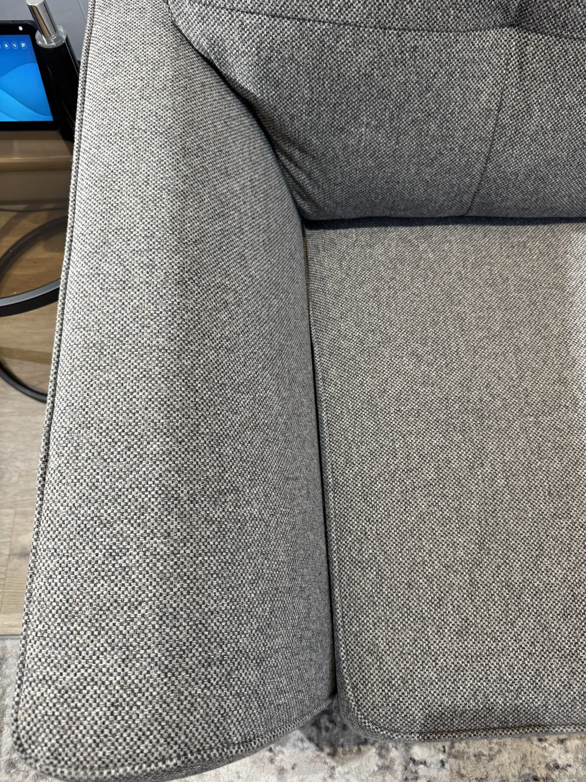 DFS corner sofa in mushroom grey - like new