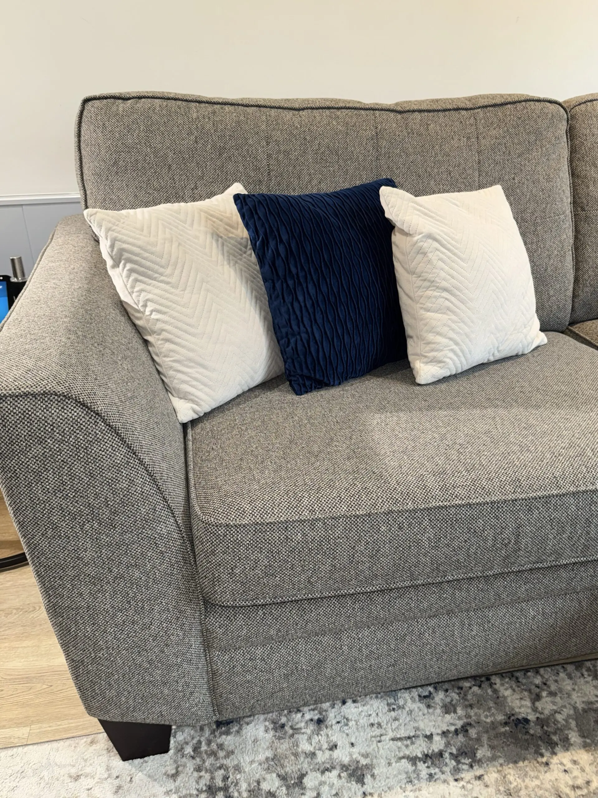 DFS corner sofa in mushroom grey - like new