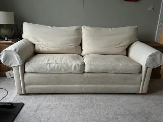 Wesley Barrell 3 Seater Sofa Bed in Cream Fabric