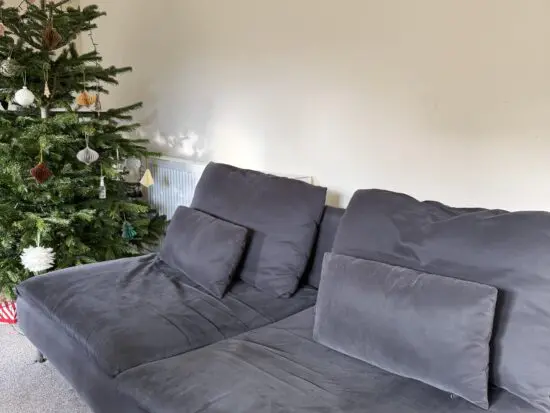 Dark Grey Fabric Sofa - Comfortable & Modern