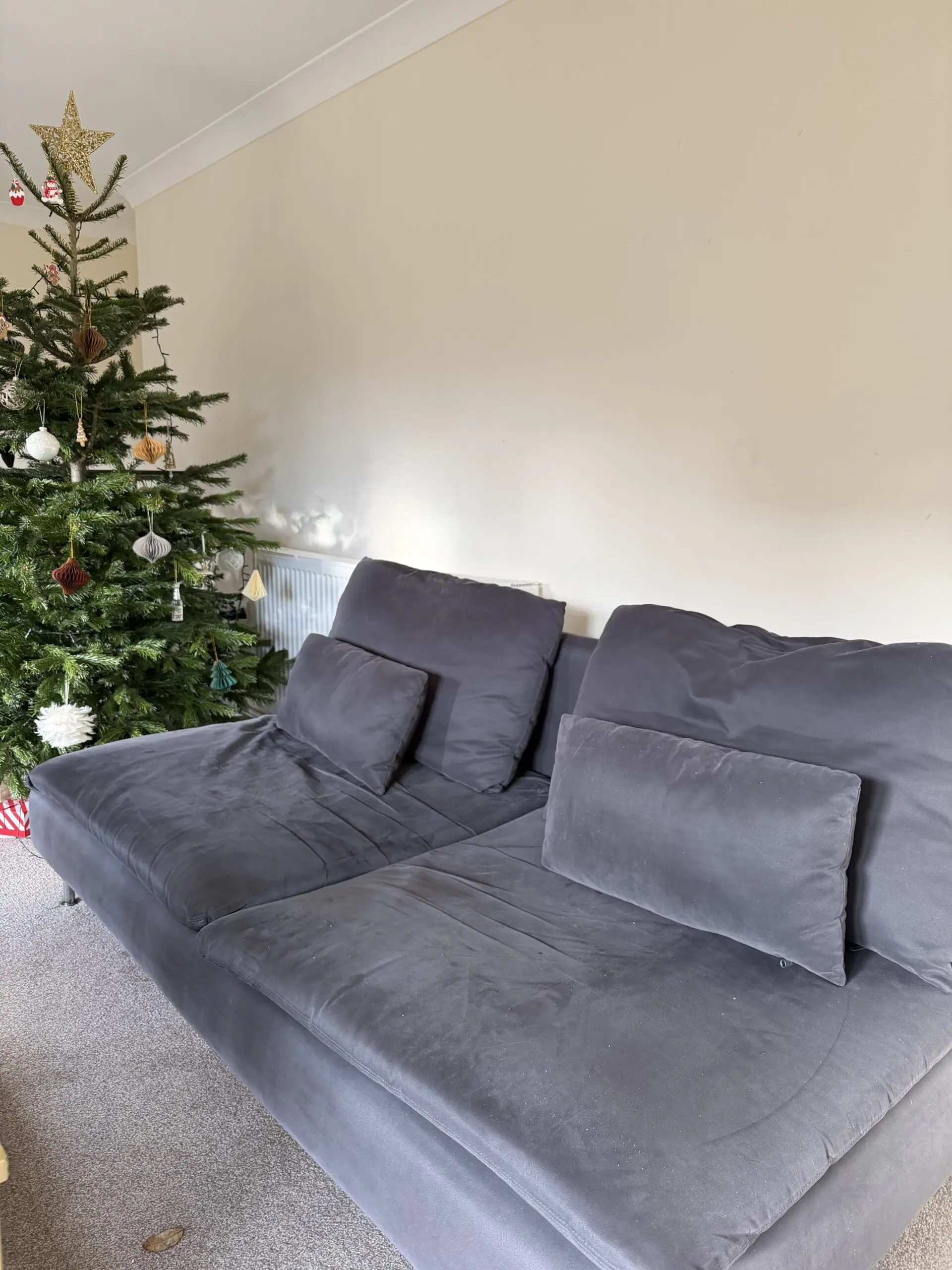 Dark Grey Fabric Sofa - Comfortable & Modern