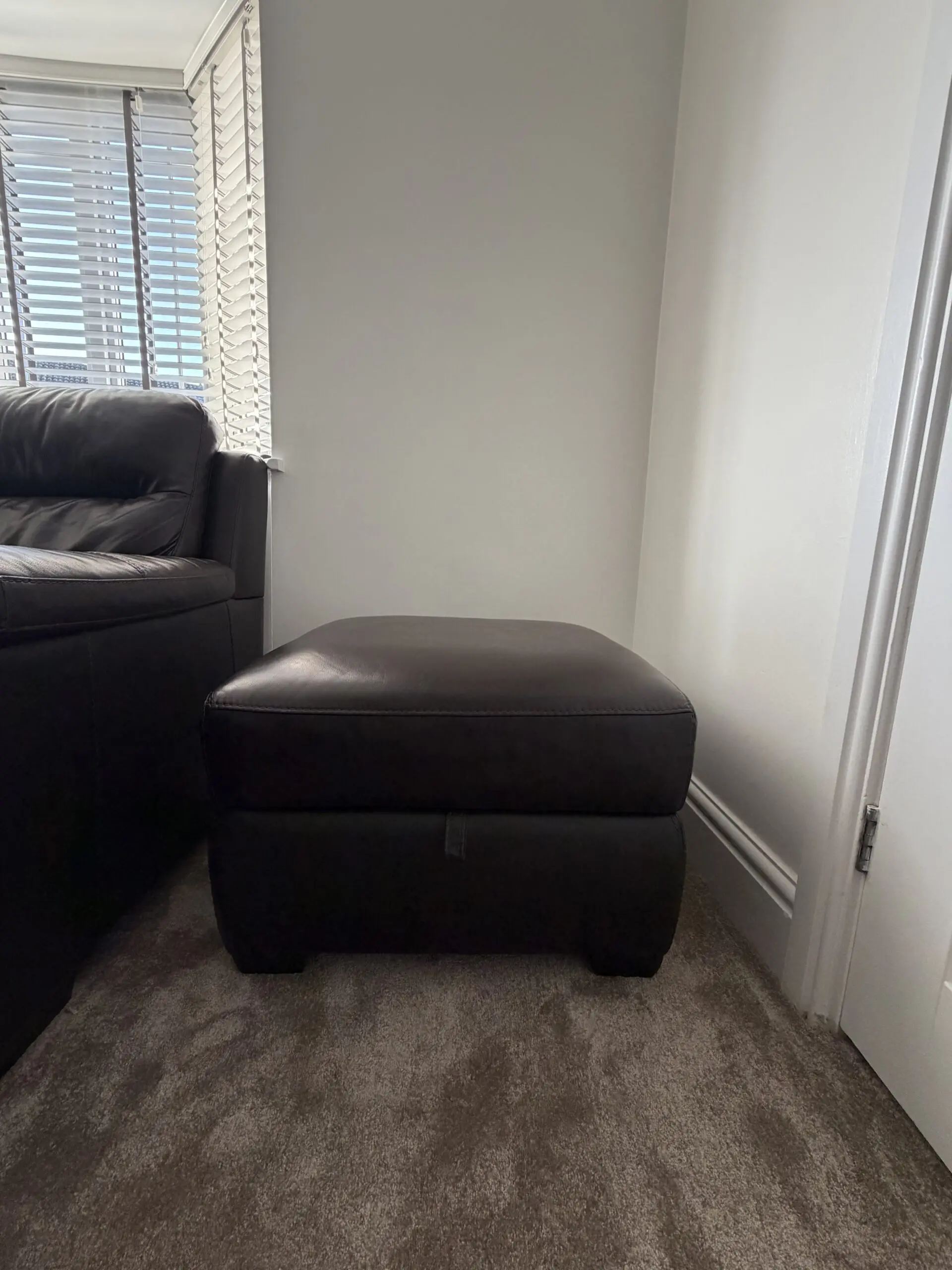 DFS Tristan dark brown sofa premium leather 3 seater, 2 seater sofa, recliner chair and storage foot stool sofa set