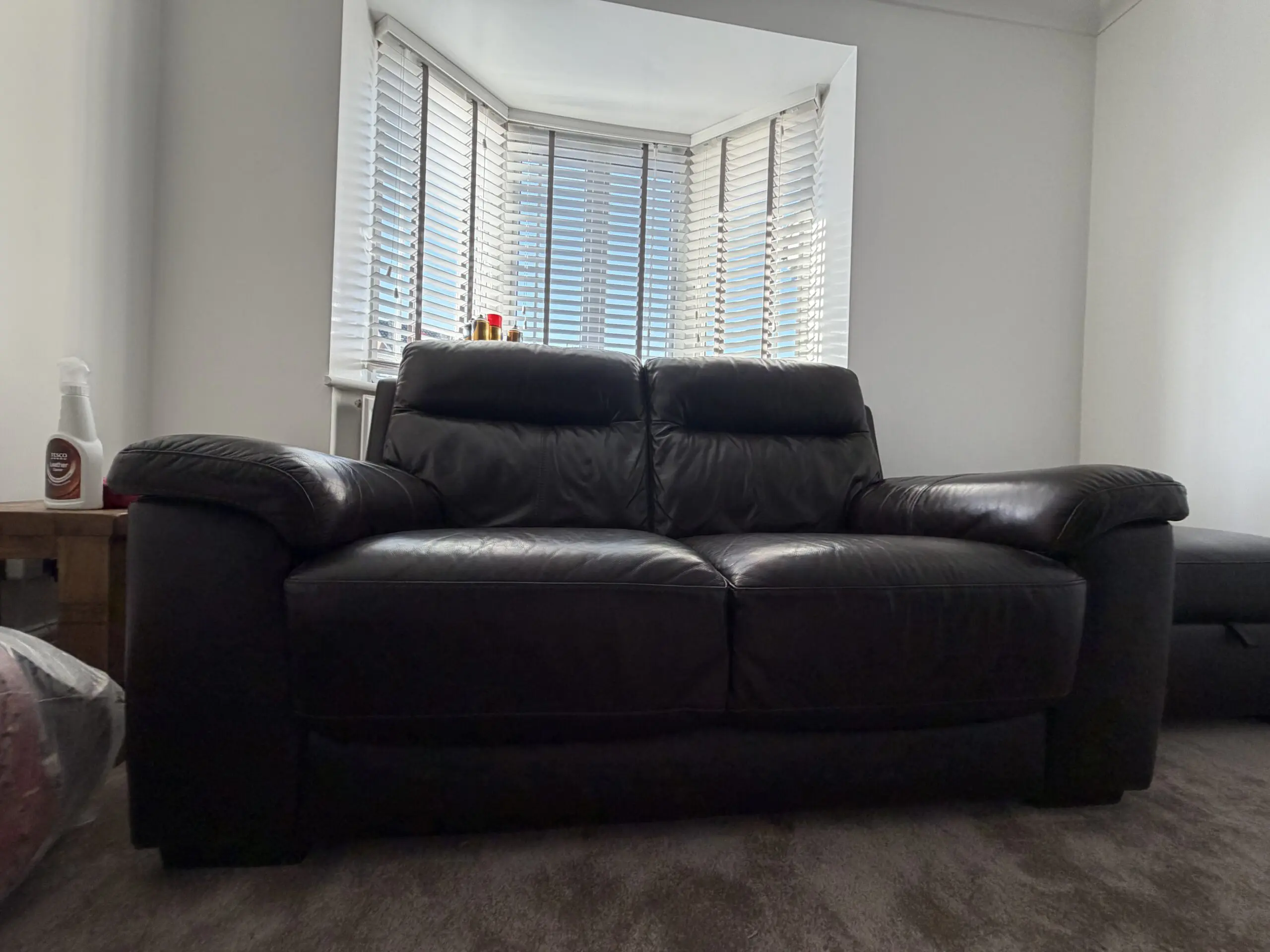 DFS Tristan dark brown sofa premium leather 3 seater, 2 seater sofa, recliner chair and storage foot stool sofa set