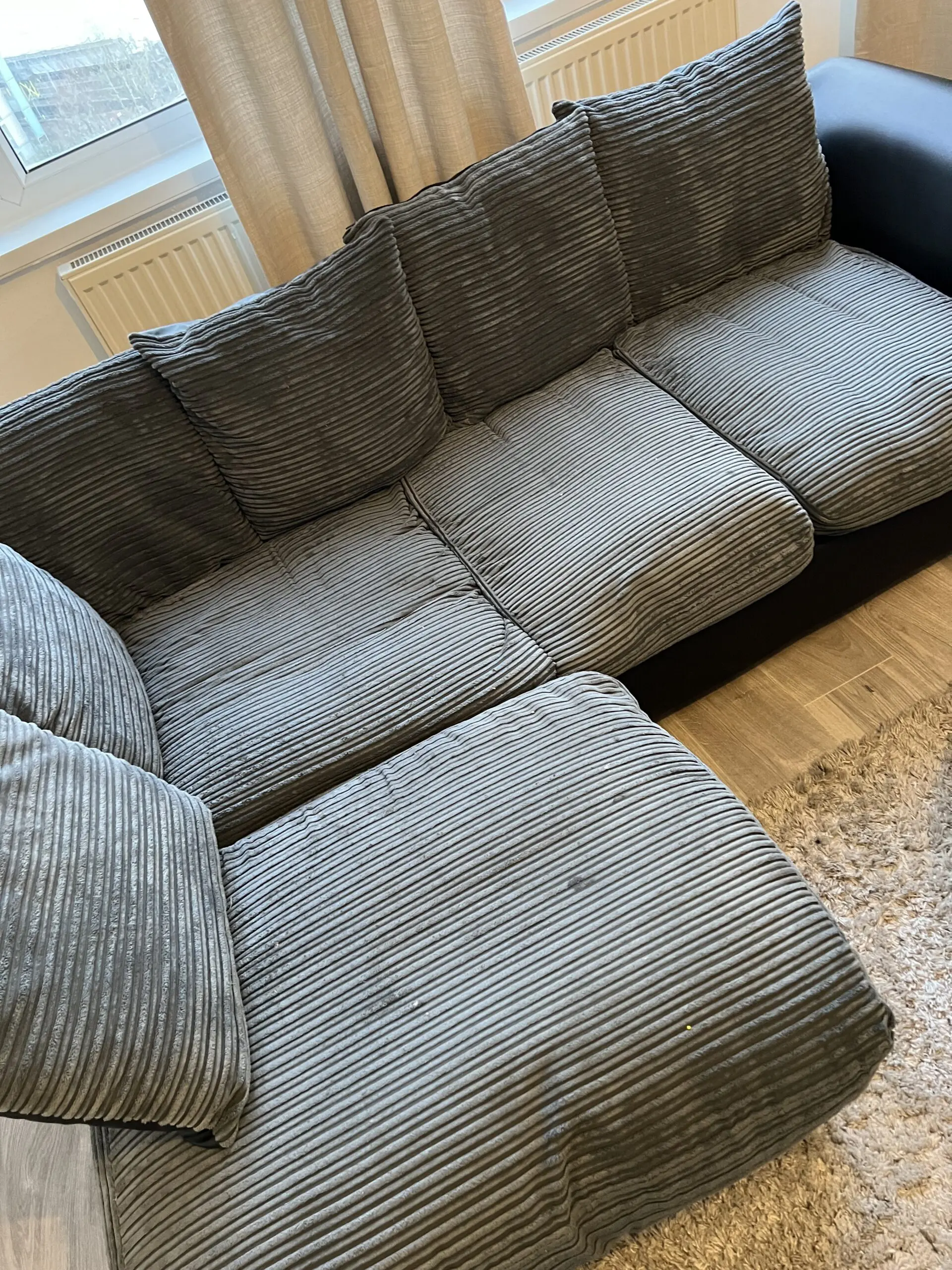 Argos Harry fabric right hand corner sofa charcoal