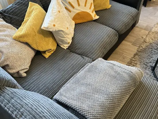 Argos Harry fabric right hand corner sofa charcoal