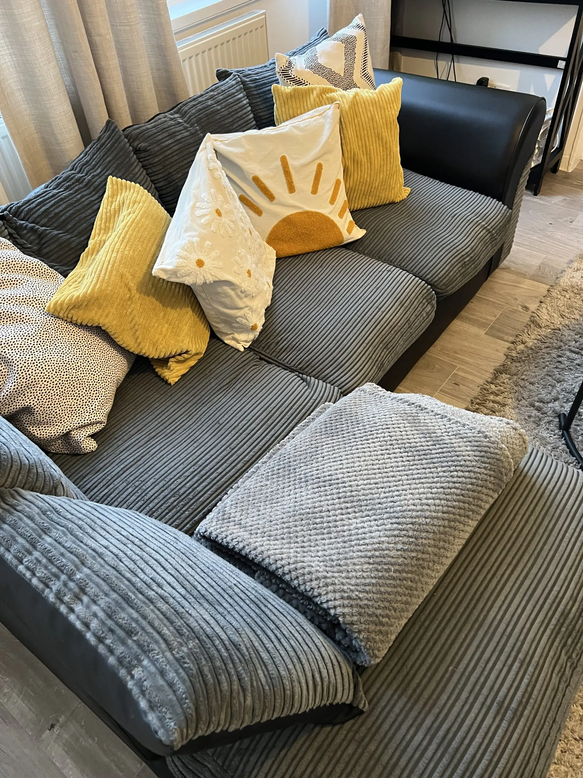 Argos Harry fabric right hand corner sofa charcoal