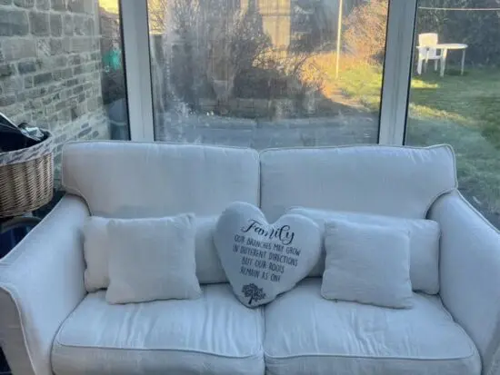 White 2 seater sofa double bed