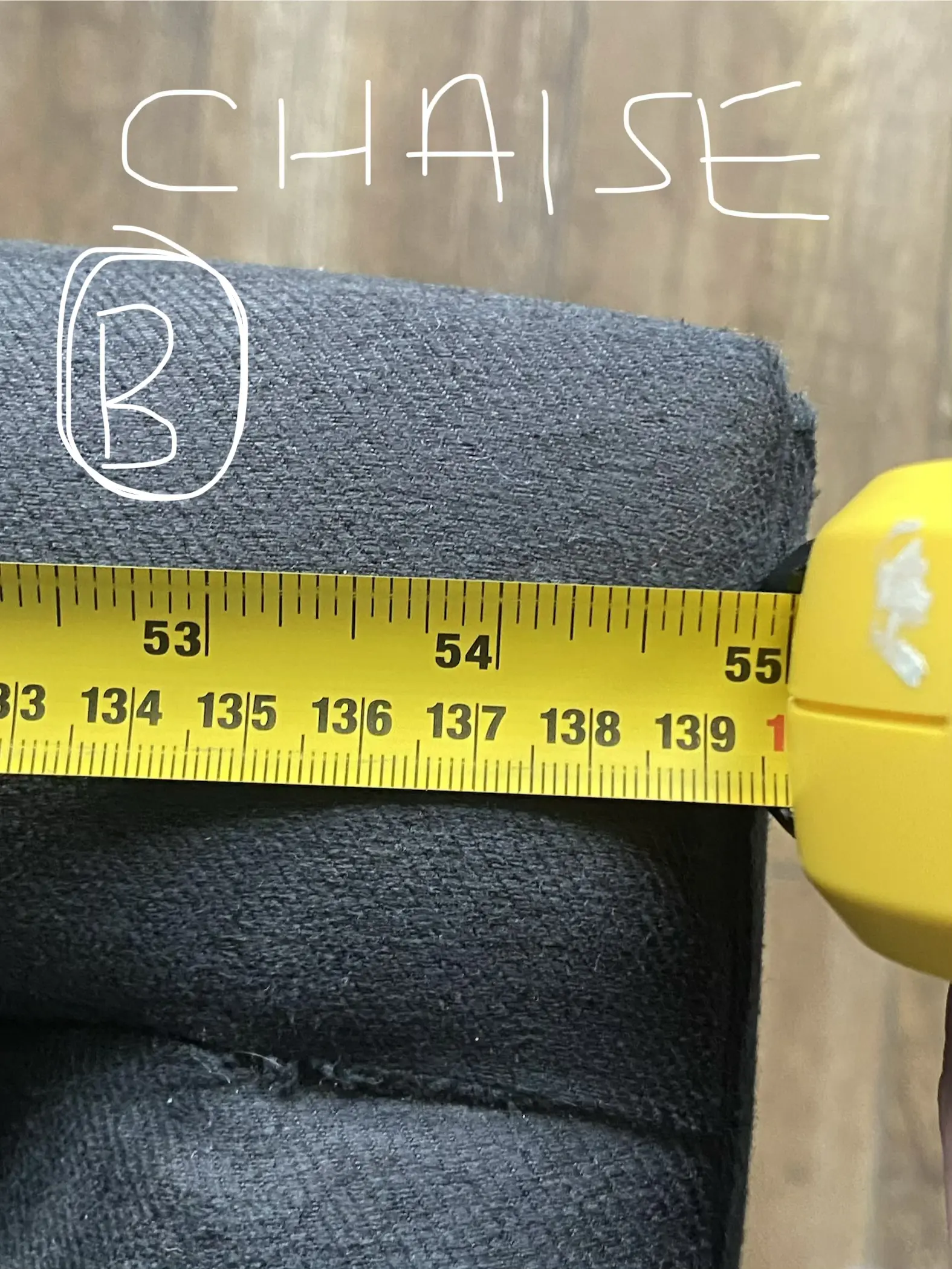 Charcoal Navy Arlo & Jacob Ferdinand Chaise sofa