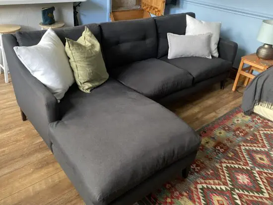 Charcoal Navy Arlo & Jacob Ferdinand Chaise sofa