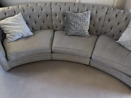 Large 4-Seater Sofology Curved Sofa – Grey Sparkle – £525 ONO