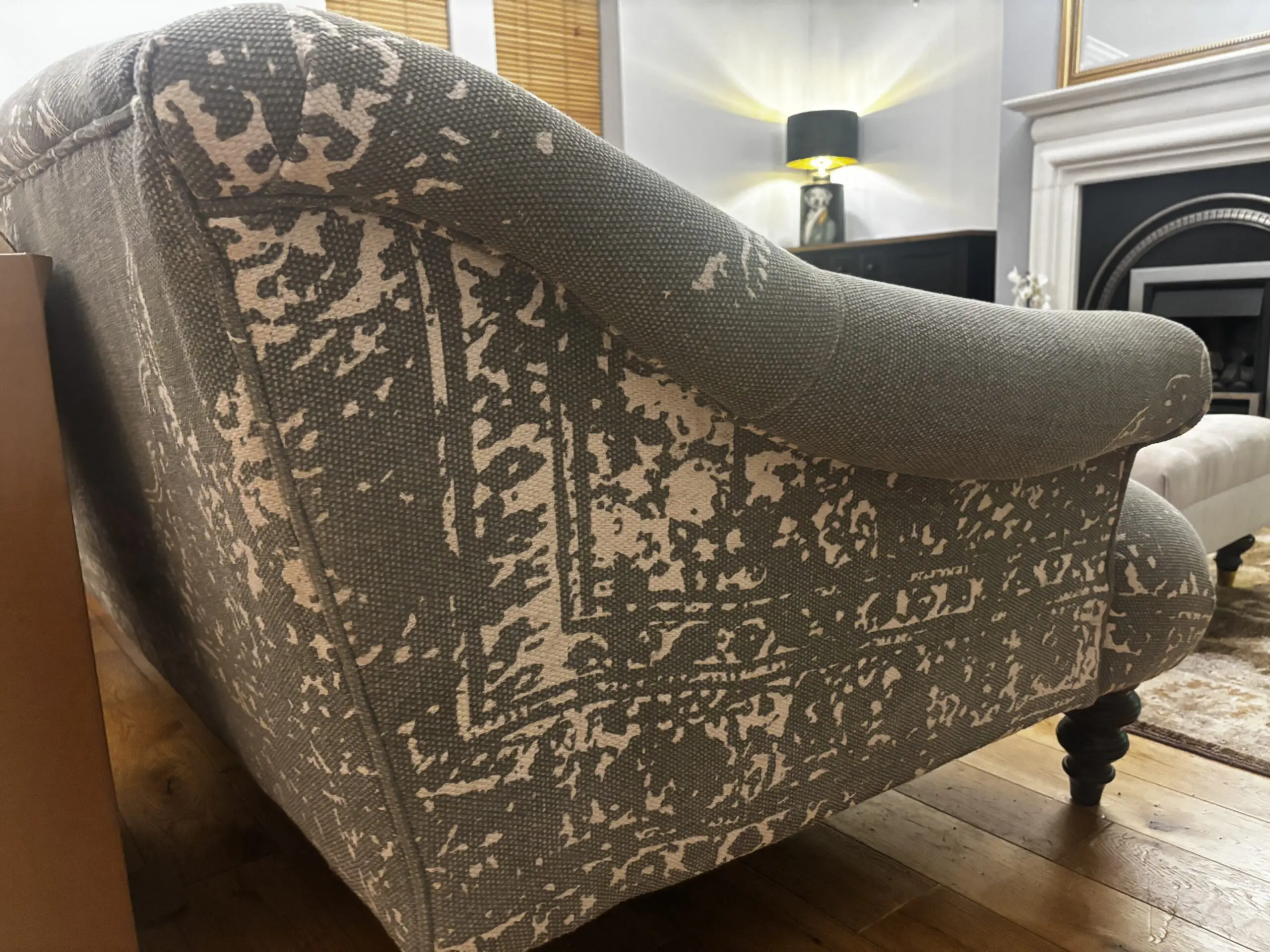 Tetrad Jacaranda sofa in Bagru