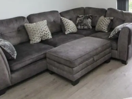 Furniture Village Mariah grey Fabric classic back corner sofa