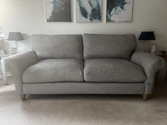 Next sofa in tweedy chenille, mid‑grey