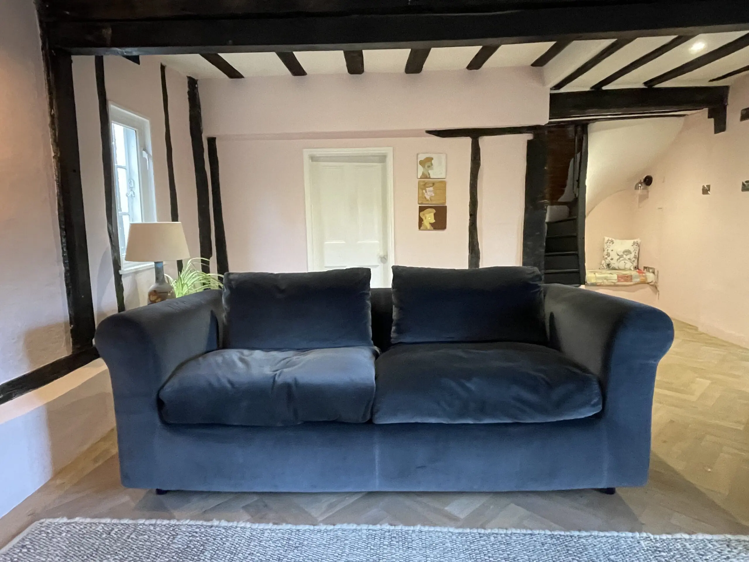 Habitat Louis 4 Seater Velvet Sofa ( Piave ) Dark Grey