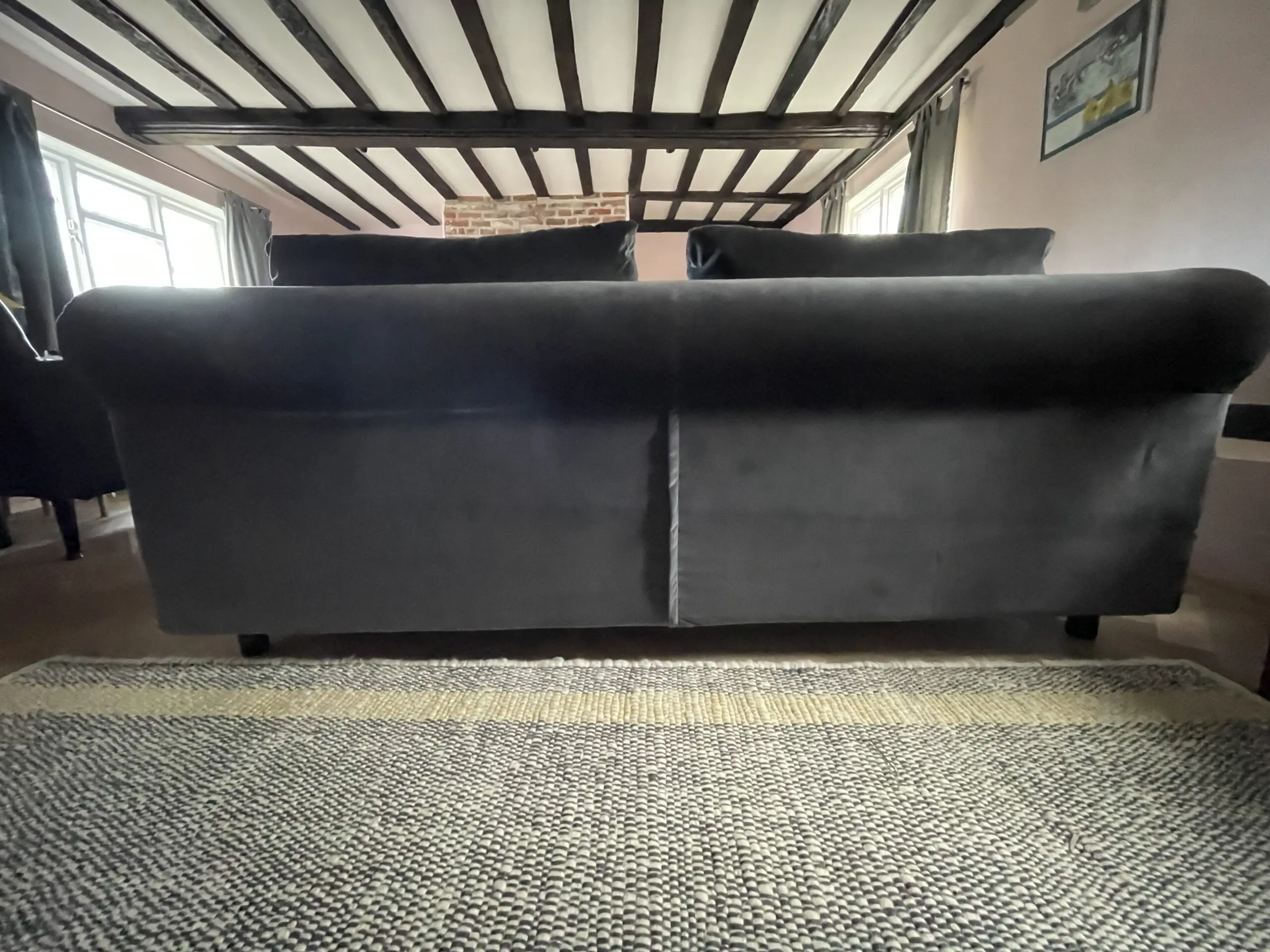 Habitat Louis 4 Seater Velvet Sofa ( Piave ) Dark Grey