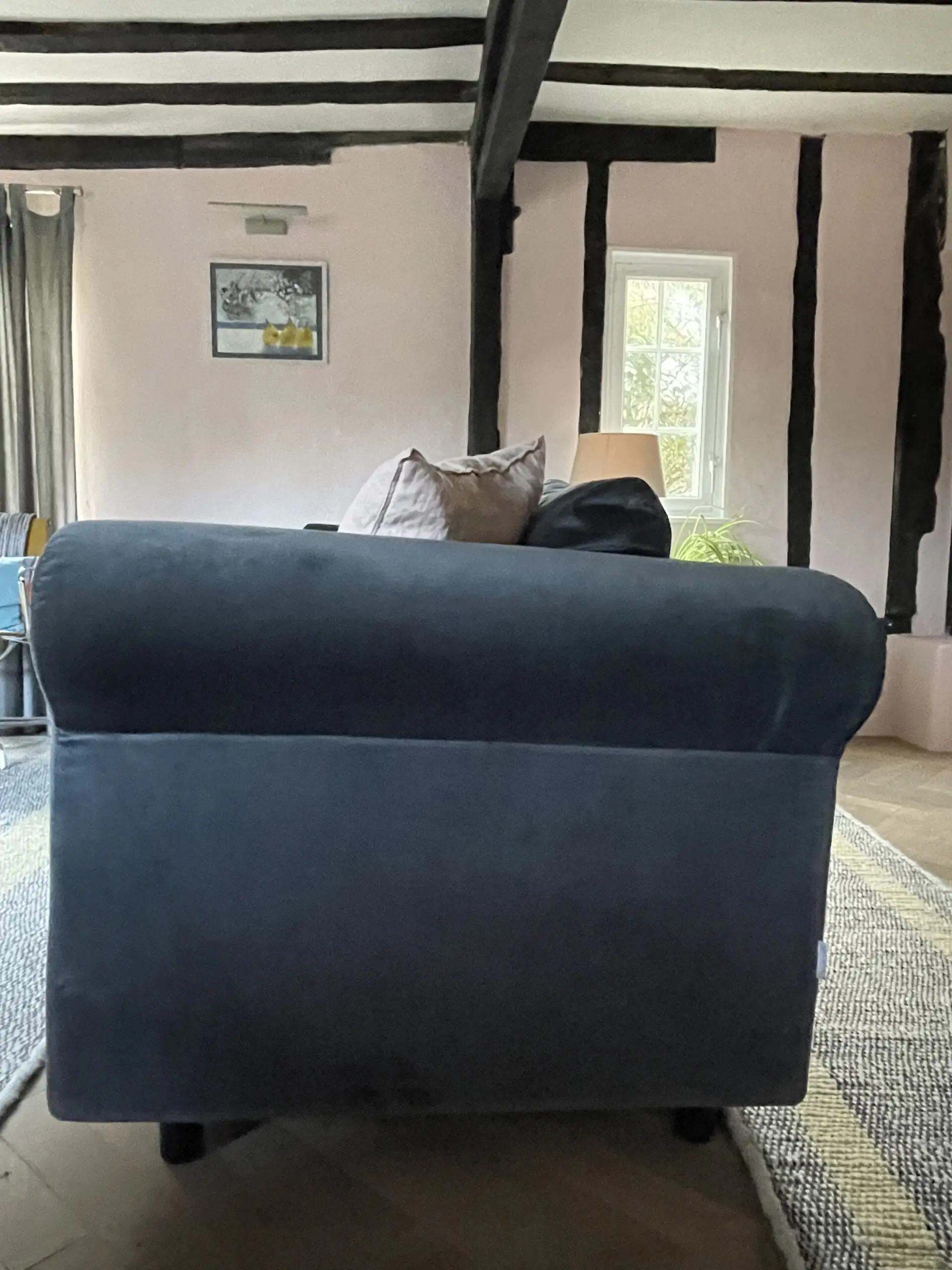 Habitat Louis 4 Seater Velvet Sofa ( Piave ) Dark Grey