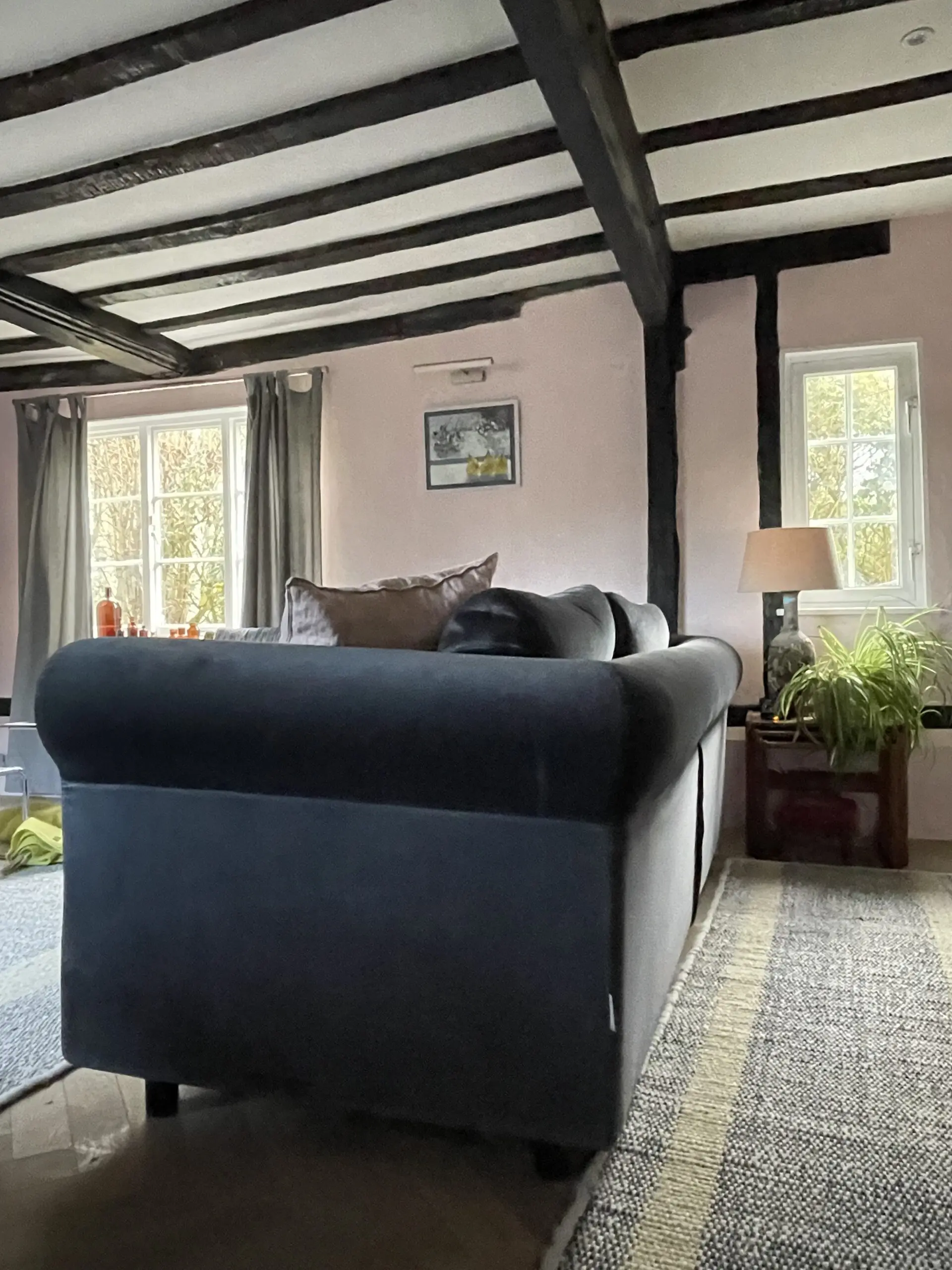 Habitat Louis 4 Seater Velvet Sofa ( Piave ) Dark Grey