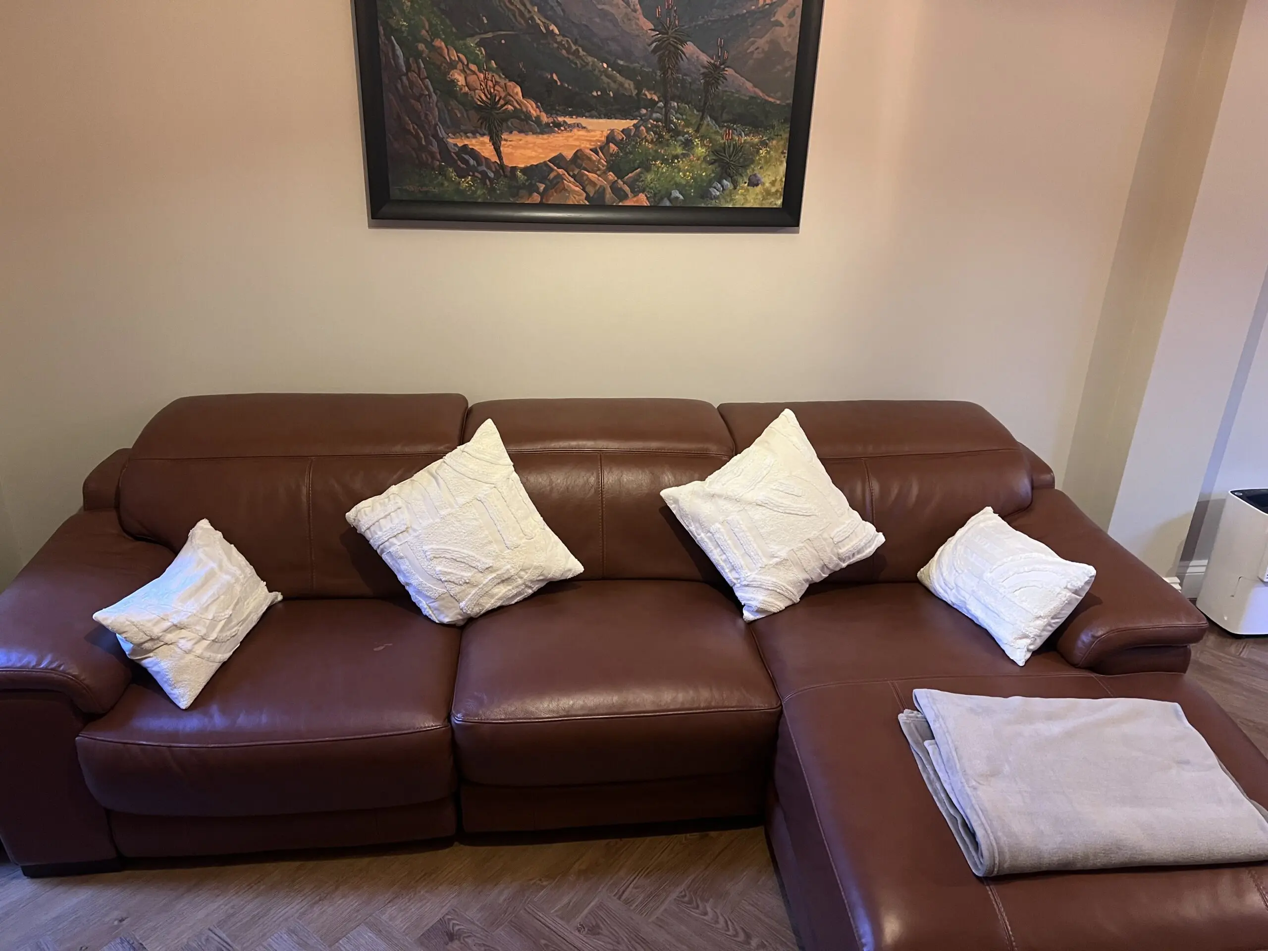 Sofology Laurence 3 Seater Chaise With Power Recliner - Brown