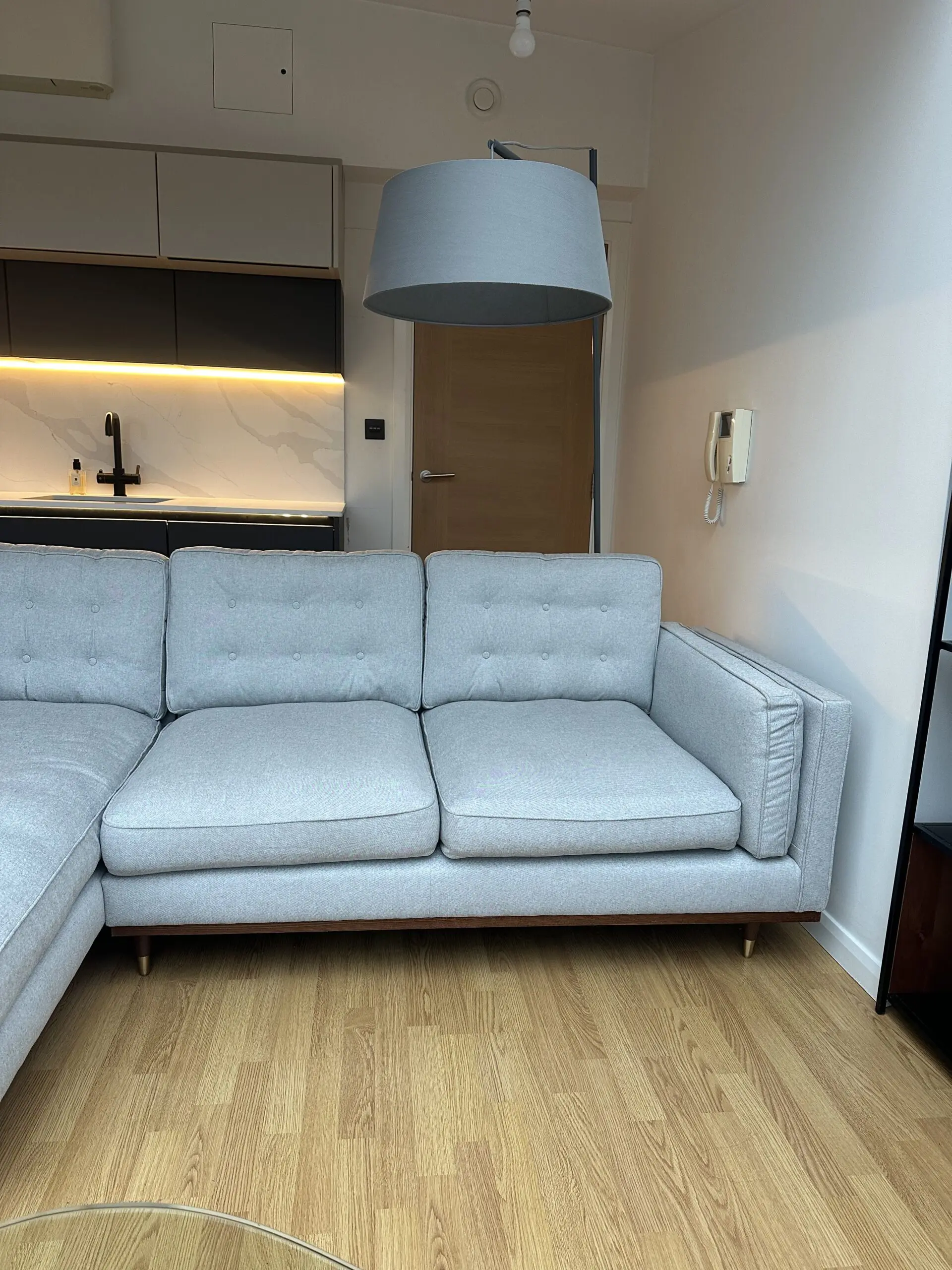 John Lewis and Swoon Lyon Grand 3 seater chaise sofa