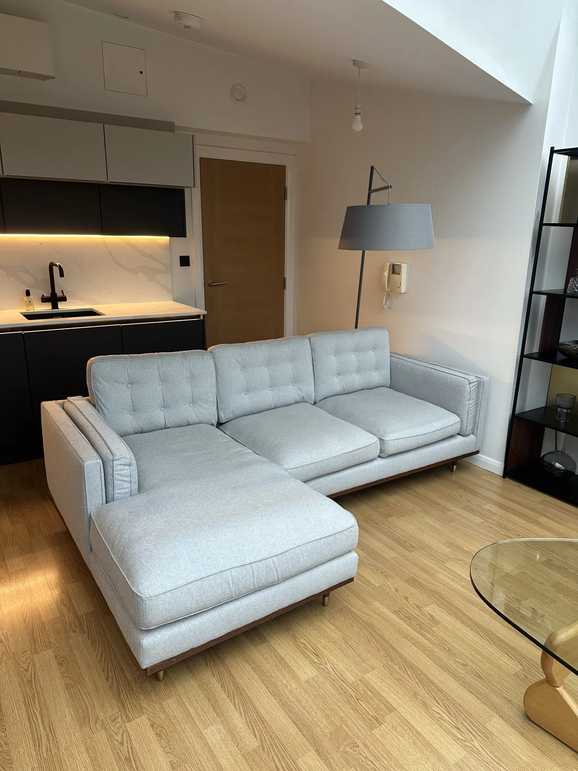 John Lewis and Swoon Lyon Grand 3 seater chaise sofa