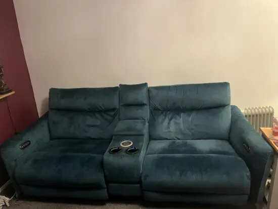 Renato Electric Recline Teal Sofa